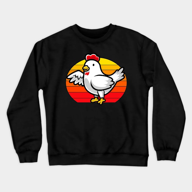 Chicken Farmer Sunset Crewneck Sweatshirt by FromBerlinGift